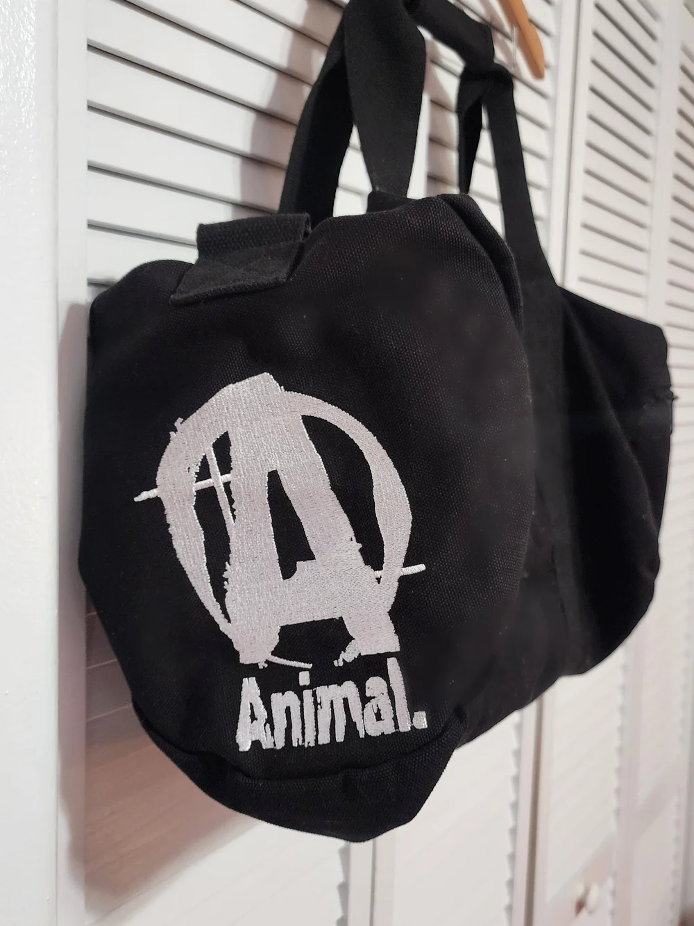 Animal Pak Black Canvas Duffel Bag with White Logo